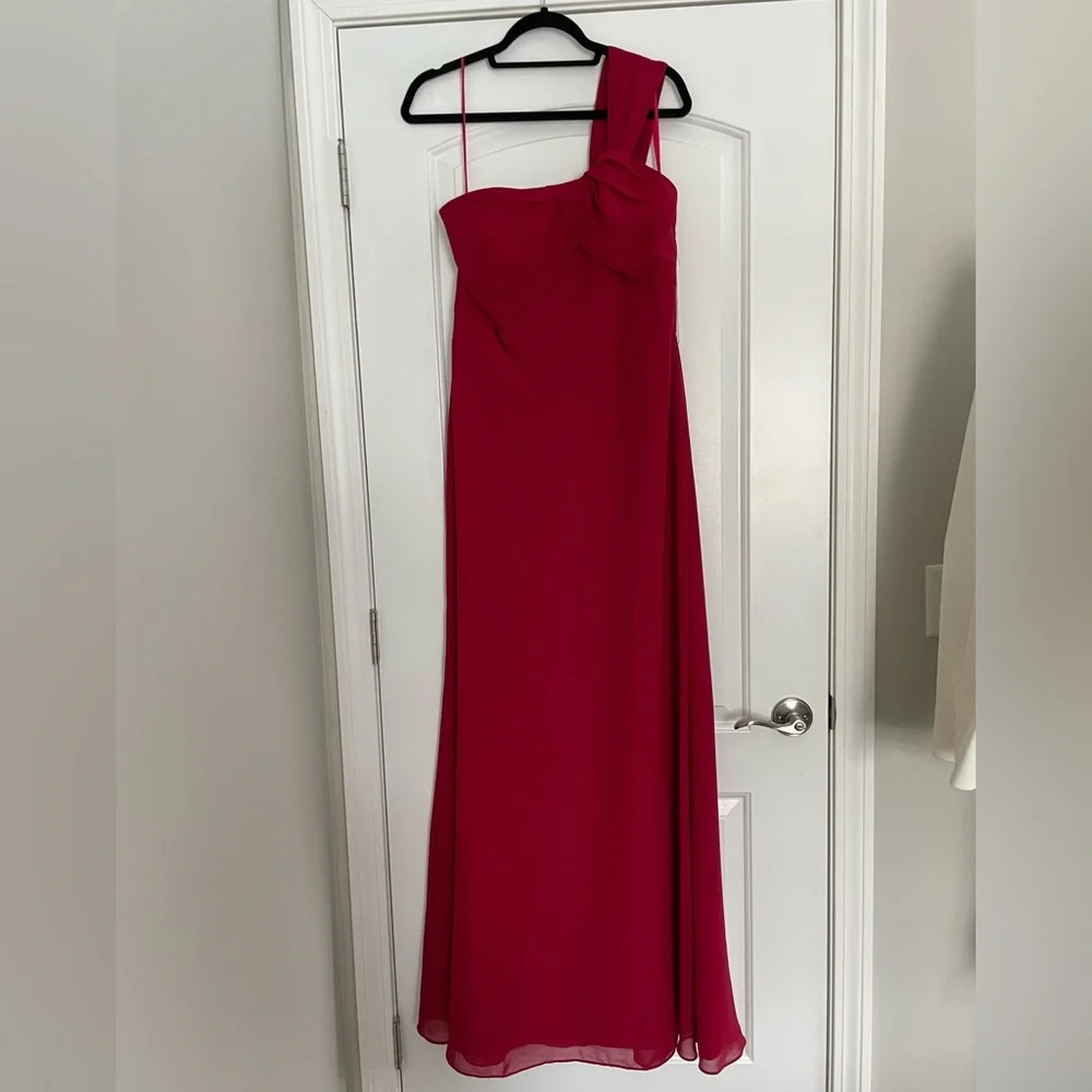NWT Hayley Paige Occasion Dress. Style #5661 in color Crimson. Womens Size 12 - Picture 4 of 10